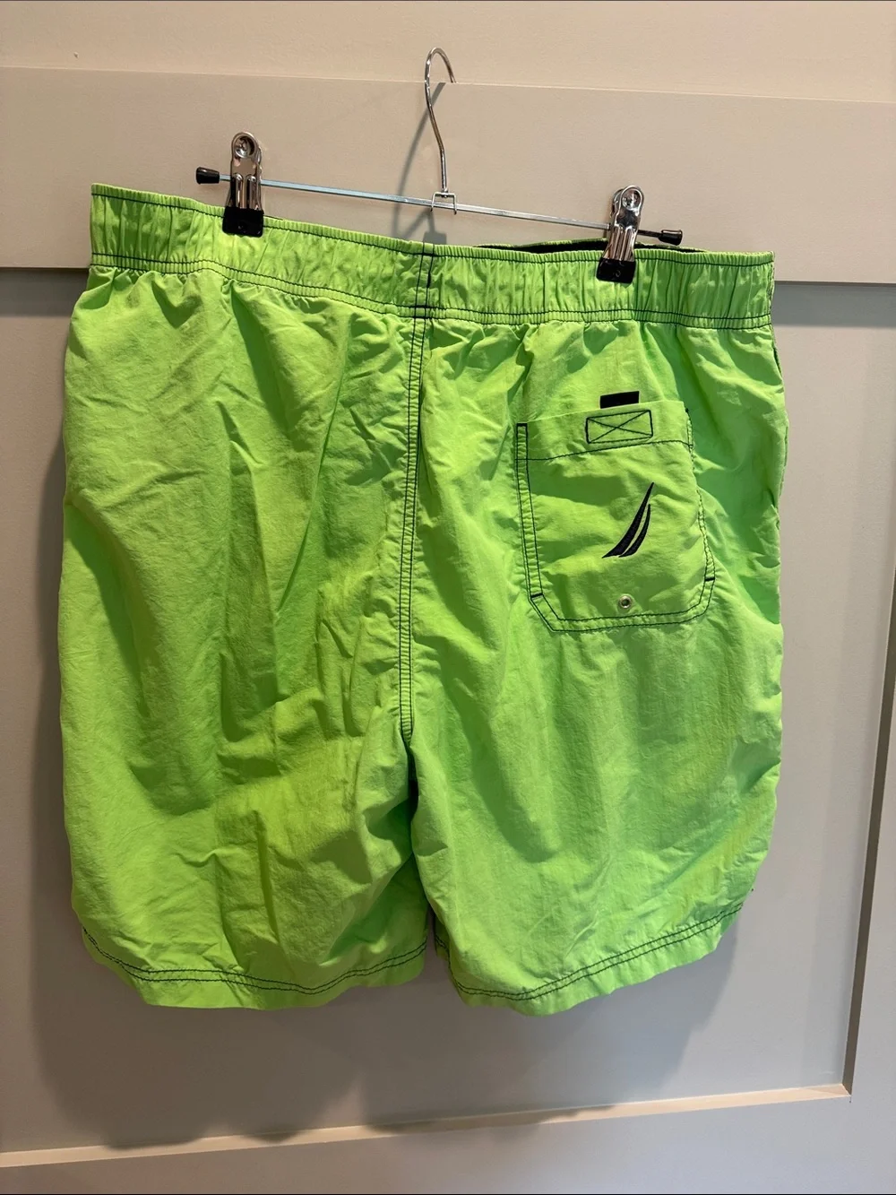 Nautica Neon Lime Green Men's Swim Shorts